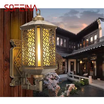 Классические уличные настенные светильники SOFEINA в стиле ретро, бронзовые светодиодные бра, водонепроницаемые IP65, декоративные для дома, виллы на крыльце