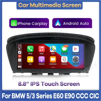 8,8-дюймовый беспроводной автомобильный мультимедийный плеер Apple CarPlay Android Auto с сенсорным экраном для BMW E60 E90 2003-2012 Видео Стерео головного устройства