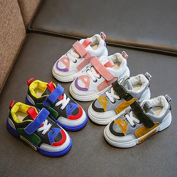 Новая осенняя детская обувь с мягкой подошвой для малышей, нескользящая спортивная обувь для маленьких мальчиков и девочек, удобные, долговечные кроссовки.