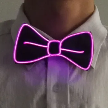 Светящийся галстук-бабочка со светодиодной подсветкой, мужской галстук-бабочка, модный неоновый свет, мигающий для танцевальной вечеринки, украшения Рождественской вечеринки
