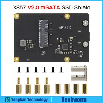 Для Raspberry Pi 4 Плата расширения SSD-накопителя X857 V2.0 mSATA с разъемом USB3.1 для Raspberry Pi 4 Модель B