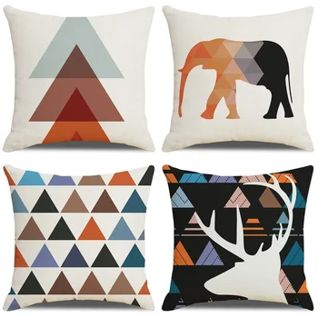 Новый простой геометрический рисунок, соответствующий цвету, наволочка для подушки, квадратная наволочка, наволочка для домашнего декора