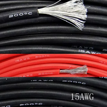 10-метровый силиконовый провод 15AWG, Сверхгибкий кабель 1,5 мм2, высокотемпературный испытательный провод