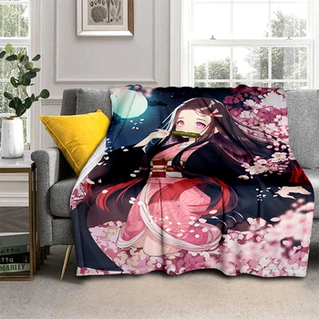 Одеяло Demon slayer для дивана бытовые одеяла для кроватей на заказ тонкое одеяло для пикника, плед, охлаждающее одеяло