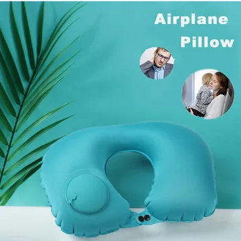 Переносная подушка для самолета, автомобиля, U-образная надувная подушка для путешествий, Складная подушка для кровати, подушка для шеи, кольцевые подушки