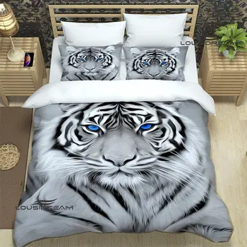 Наборы постельных принадлежностей с 3D принтом тигра, изысканный комплект постельных принадлежностей, пододеяльник, стеганое одеяло, комплект постельных принадлежностей, роскошный подарок на день рождения