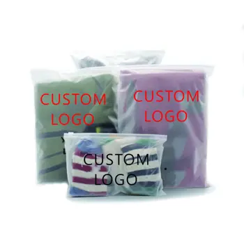 Индивидуальная упаковка одежды из матового полиэтилена с логотипом, спортивная Прозрачная пластиковая сумка на молнии