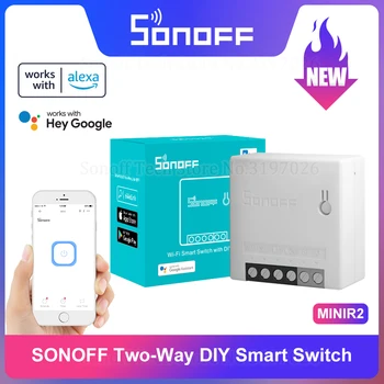 1-30ШТ SONOFF MINIR2 Wi-Fi Smart Switch МИНИ-размера DIY 2-Полосный Пульт дистанционного управления через приложение eWeLink Поддержка Alexa Google Home IFTTT