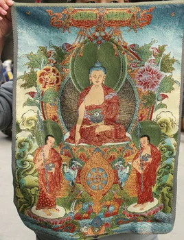 Ткань тибетского буддизма Шелк Шакьямуни Шакьямуни Амитабха Будда Тханка Тханка