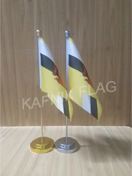 КАФНИК, Бруней Офисный стол настольный флаг с золотым или серебряным металлическим основанием для флагштока 14*21 см флаг страны бесплатная доставка