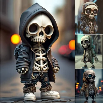Прикольные фигурки скелетов, украшение из смолы для куклы-скелета на Хэллоуин