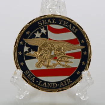 Позолоченная сувенирная монета США Sea Land Air Of Seal Team Challenge Coins Департамент Военно Морского флота Военная монета