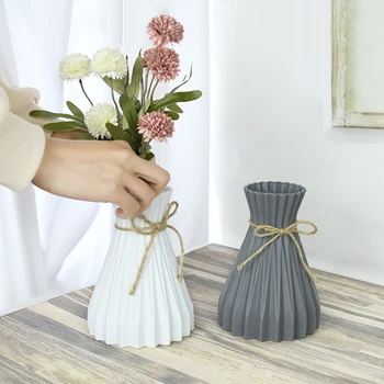 Современная ваза для цветов, имитация керамического цветочного горшка, пластиковая ваза в скандинавском стиле, украшение цветочной композиции своими руками