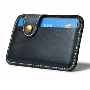 Ретро Кожаный мини-кошелек для кредитных бизнес-карт 2023 года, удобный мужской Женский смарт-кошелек, визитница, кошелек для наличных, футляр для карт