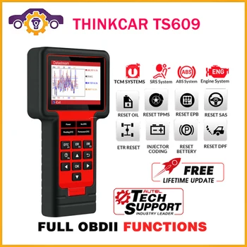 Считыватель кодов THINKCAR TS609 Obd2 Сканер для систем ECM TCM ABS SRS с 8 Сервисами сброса Пожизненного Бесплатного обновления PK CRP129