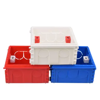 Распределительная коробка 86 Типа Белая Красная Синяя Распределительная коробка Проводка Задняя Коробка Настенная Кассетная Монтажная коробка Работает с SONOFF TX T1 / T2 / T3 EU UK