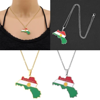Карта Ожерелье Курдистан Кулон ожерелья Шарм Ювелирные изделия подарки Курдский этнический 40 ГБ