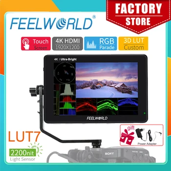 Полевой Монитор Камеры FEELWORLD LUT7 с Сенсорным Экраном 7 дюймов 2200 нит 3D LUT 4K HDMI Монитор с Режимом Векторной Гистограммы Формы Волны