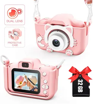 Игрушечная Камера Детская Камера Детская Цифровая Камера Для Детей 1080P HD Видеокамера Игрушка Для Детей Подарок на День Рождения для Девочек Мальчиков