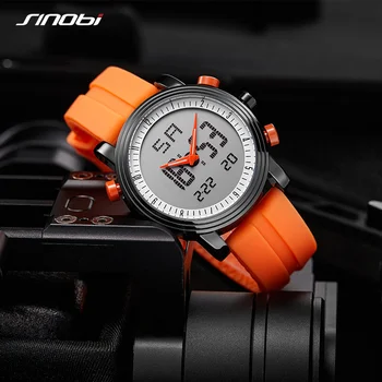 Хронограф SINOBI, хит продаж, женские цифровые наручные часы, водонепроницаемые Женевские кварцевые Спортивные часы для бега, relogio feminino