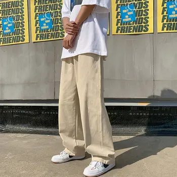 Корейская версия мужского свободного комбинезона, прямые уличные красивые брюки, Повседневные модные Уличные готические универсальные брюки