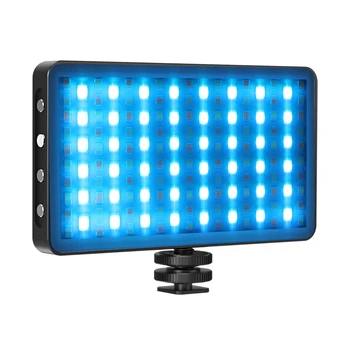 Портативный RGB Video Light LED Fill Light Panel 3000K-8500K Dimmable CRI97 + Аккумуляторный Холодный Башмак для Освещения Видеоблога В Прямом Эфире