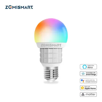 Zemismart WiFi сертифицированная светодиодная лампа RGBCW Smart E27 с регулируемой яркостью 7 Вт Homekit Siri Google Home Smartthings Alexa