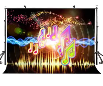 Фон с музыкальным символом 7x5 футов Фон с музыкальным символом Музыкальная тема Фон для фотосъемки и реквизит для музыкальной тематической вечеринки