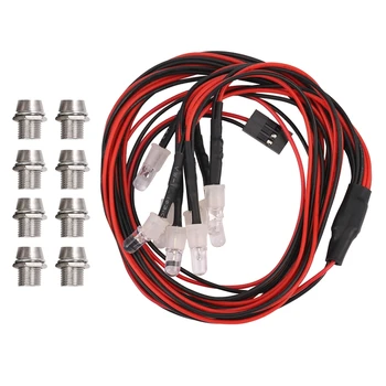 8 Светодиодных деталей для обновления 5 мм белого и красного цвета, комплект светодиодных ламп для радиоуправляемых автомобилей HSP