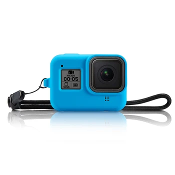 Силиконовый чехол для Gopro Hero 8 Синий защитный чехол с полным покрытием для экшн-камеры Gopro 8 с аксессуарами в виде кожаной оболочки