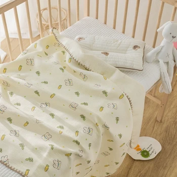 Детское одеяло, 3 слоя хлопчатобумажной обертки, одеяло для пеленания, Банное полотенце, простыня для детской кроватки, Не флуоресцентное полотенце для новорожденных