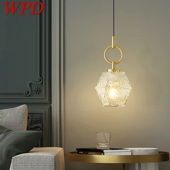 WPD Современный Латунный Подвесной Светильник LED Gold Copper Подвесные Светильники Простой Творческий Декор Для Домашней Спальни
