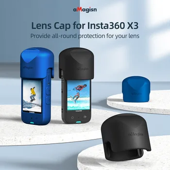aMagisn Для экшн-камеры Insta360 X3 Силиконовая крышка объектива, липкая защита объектива, защитный чехол для тела Insta 360 one X3
