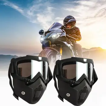 LBWS-291 Мотоциклетные очки в стиле ретро с ветрозащитным ротовым фильтром для мотокросса Защитные очки для защиты