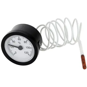 Термометр с циферблатом, Капиллярный датчик температуры воды и масла 0-120 ℃ с датчиком длиной 1 м