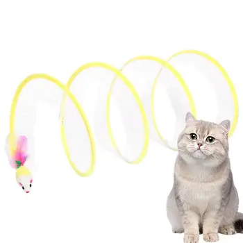 Кошачьи туннели для домашних кошек S-образная складная игрушка для кошек-туннелей для котят для домашних кошек, декомпрессионные Интерактивные пружинящие игрушки для домашних животных