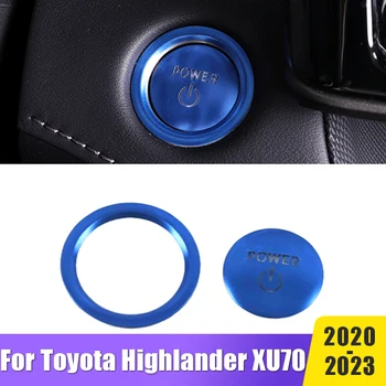 Наклейки Для Отделки Крышки Кнопки Запуска И Остановки Зажигания Двигателя Toyota Highlander Kluger XU70 2020 2021 2022 2023 Автомобильные Аксессуары