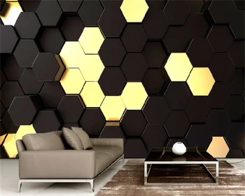 Пользовательские обои 3D стерео Nordic simple индивидуальность креативные геометрические соты гостиная спальня фон настенная роспись