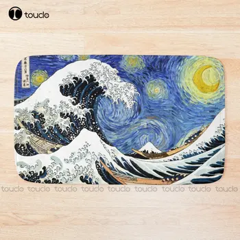 Культовый коврик для ванной Starry Night Wave от Kanagawa, коврики для ванной комнаты