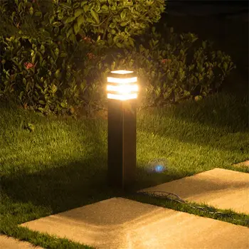 Водонепроницаемый алюминиевый фонарь для стойки Наружный E27 светодиодный светильник для садовой лужайки Алюминиевый фонарь для стойки ландшафтный светильник для газона
