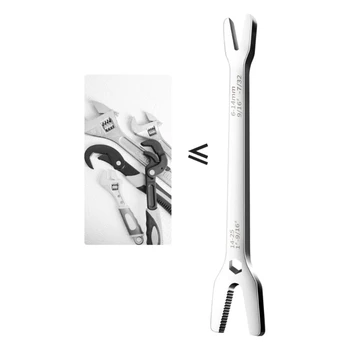 Универсальный гаечный ключ Инструменты для ремонта 6-25 мм Регулируемый гаечный ключ с длинной ручкой, Двойной ключ с открытыми концами, зубчатый храповик с V-образным пазом