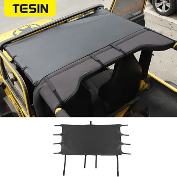 Автомобильная кожаная мягкая крыша TESIN для Jeep Wrangler TJ 1997-2006 Защита от ультрафиолета, солнцезащитный козырек, аксессуары для экстерьера автомобиля