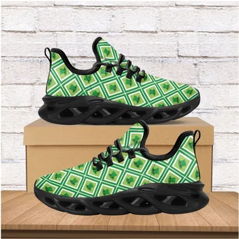 Роскошные кроссовки с принтом в виде Зеленой шляпы на День Святого Патрика, Дышащая Вулканизированная обувь на платформе со шнуровкой, Легкие кроссовки для фитнеса