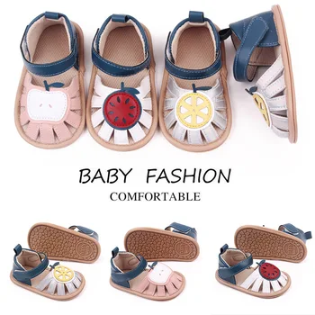 Летние детские сандалии для новорожденных, обувь с фруктами для маленьких девочек, нескользящая обувь на мягкой подошве для маленьких мальчиков, zapatos para bebe