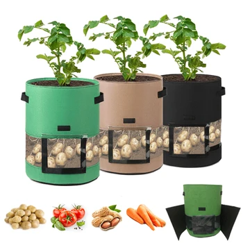 Мешки для выращивания растений 2 размера, картофельный мешок, горшок для домашнего сада, теплица, сумки для выращивания овощей, Увлажняющая Садовая сумка, Инструменты