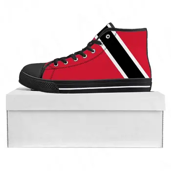 Флаг Тринидада и Тобаго, высококачественные кроссовки с высоким берцем, мужские Женские парусиновые кроссовки для подростков, повседневная обувь для пары, обувь на заказ