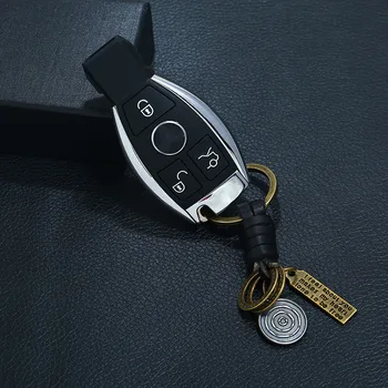 Винтажная бейсболка кольцо для ключей из воловьей кожи креативный подарок ручной работы подвеска для ключей от автомобиля