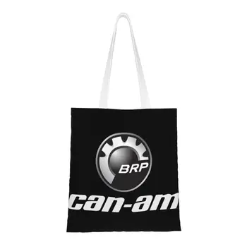 Симпатичные сумки-тоут с принтом BRP Can-Am для покупок, холщовая сумка для покупок на мотоцикле