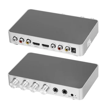 Микшер звука караоке KM200, Портативная Цифровая Стереозвуковая система Echo 4K / 2K HDMI, караоке-усилитель с двойным микрофоном