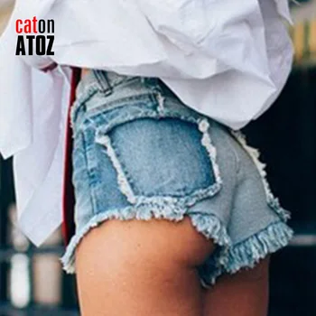 Женские модные винтажные шорты в стиле пэчворк с кисточками, короткие джинсы с высокой талией, джинсовые шорты в стиле панк Sexy Hot Woman 2166